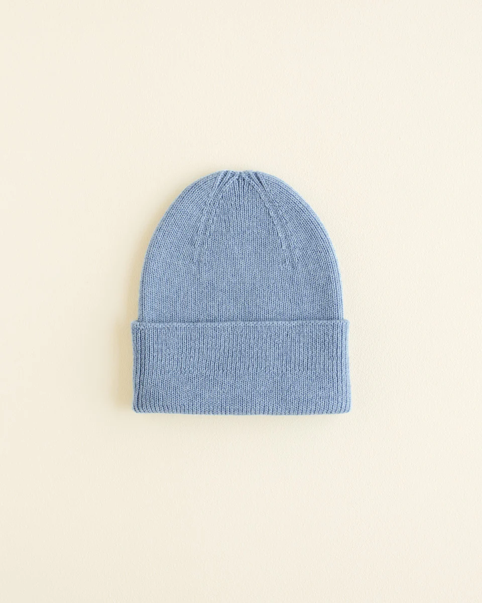 Hvid Beanie Fonzie Newborn Light blue