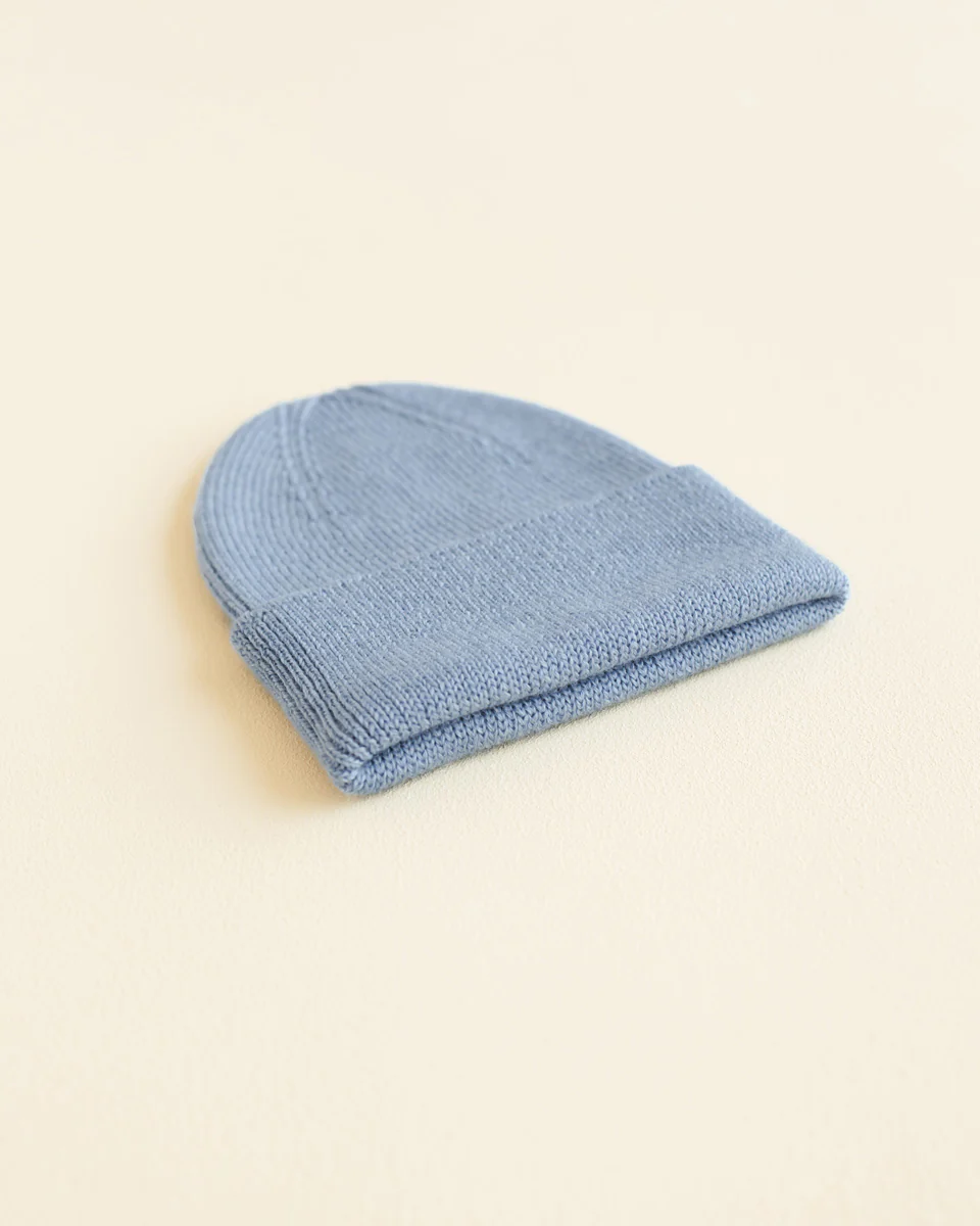 Hvid Beanie Fonzie Newborn Light blue - Afbeelding 3