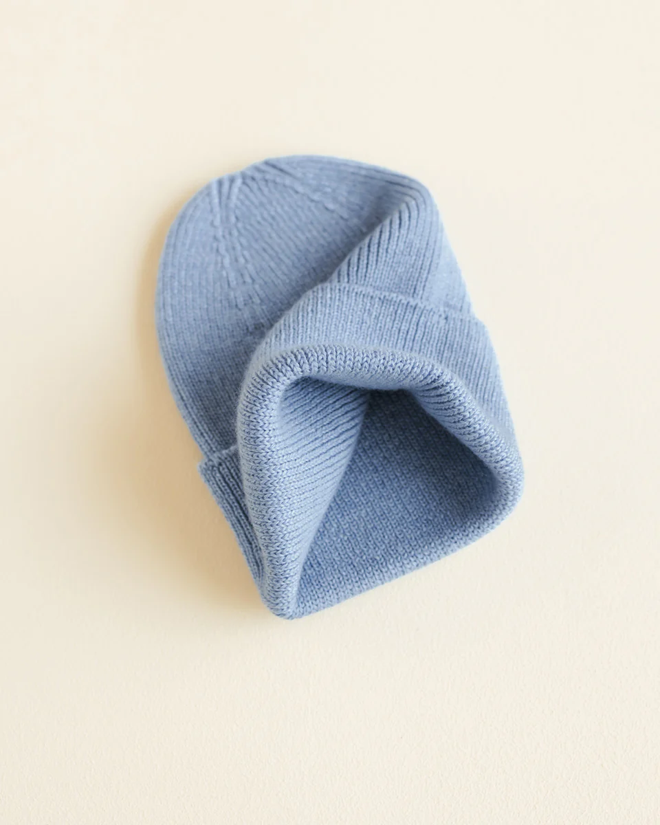 Hvid Beanie Fonzie Newborn Light blue - Afbeelding 4