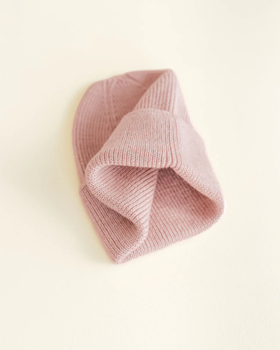 Hvid Beanie Fonzie Newborn Powder - Afbeelding 3